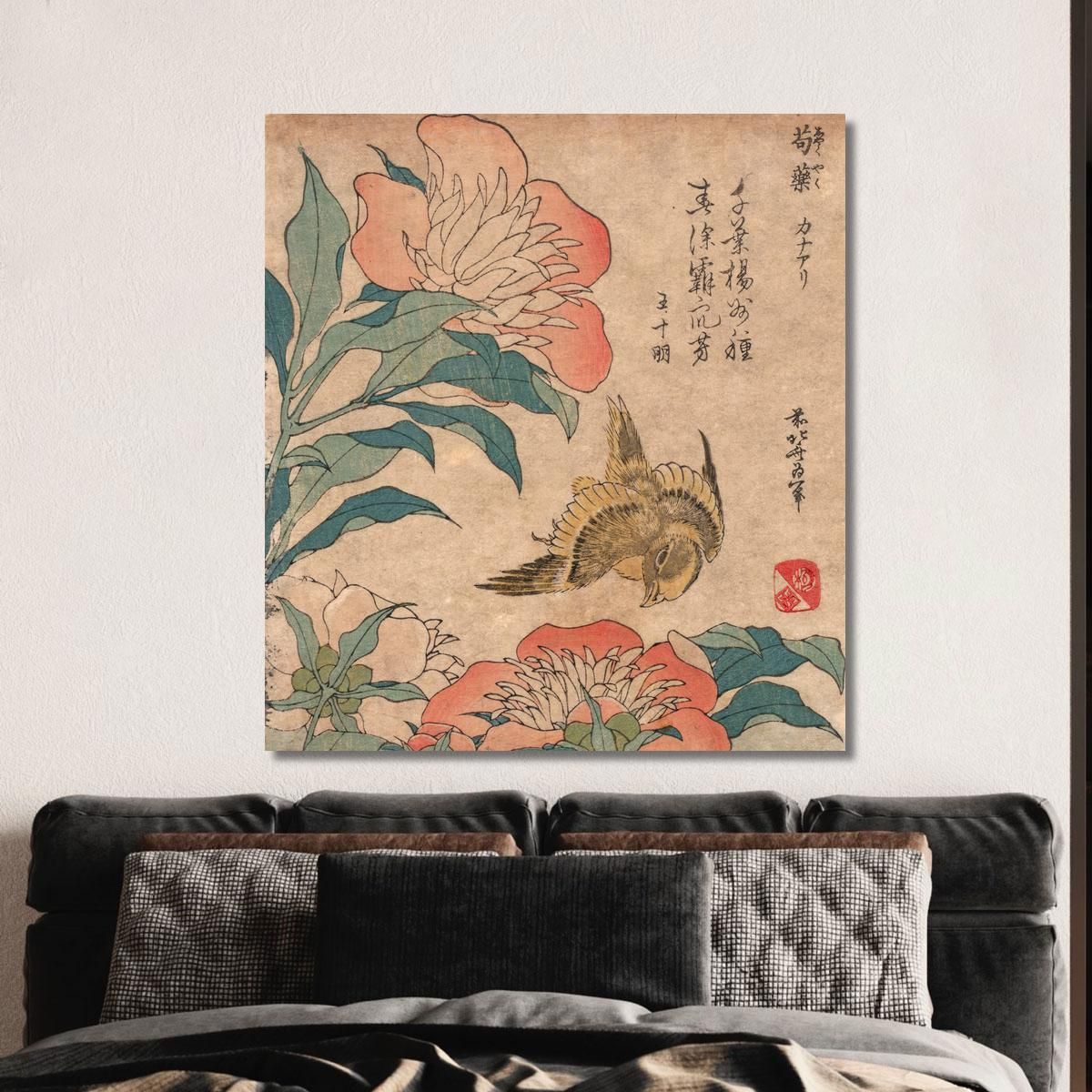 Shakuyaku Kana Ari 2 katsushika hokusai khk62 canvas print 