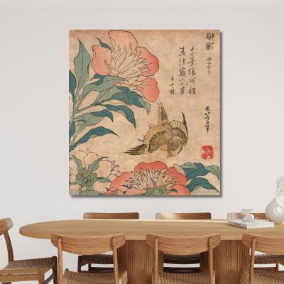 Shakuyaku Kana Ari 2 katsushika hokusai khk62 canvas print 