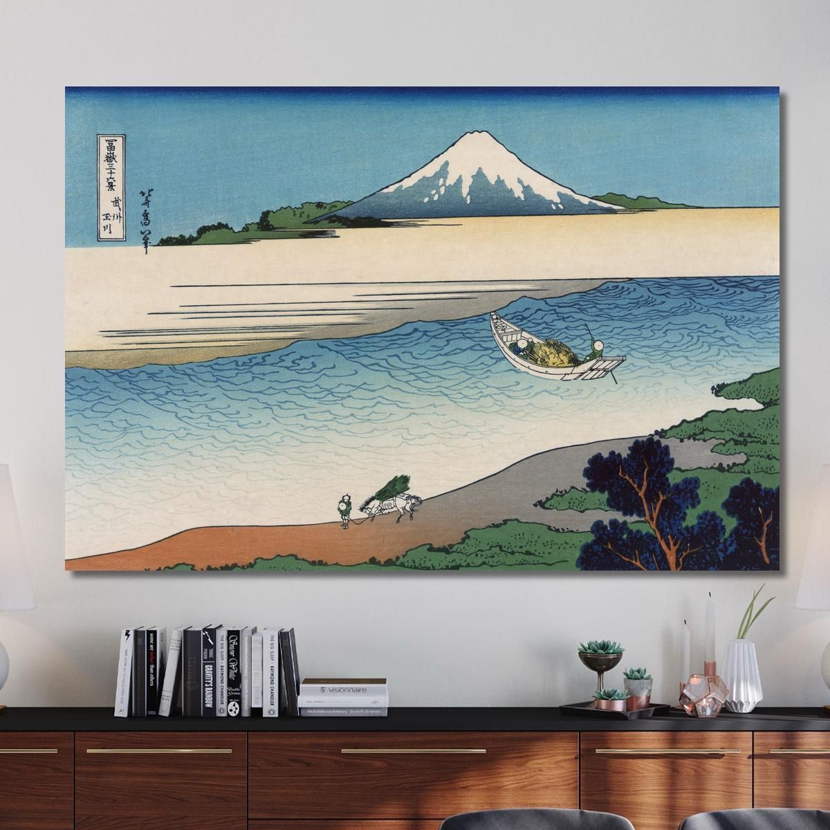 Tama River In Musashi Province katsushika hokusai khk71 canvas print 