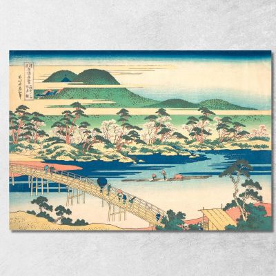 Togetsu Bridge At Arashiyama In Yamashiro katsushika hokusai khk94 canvas print 