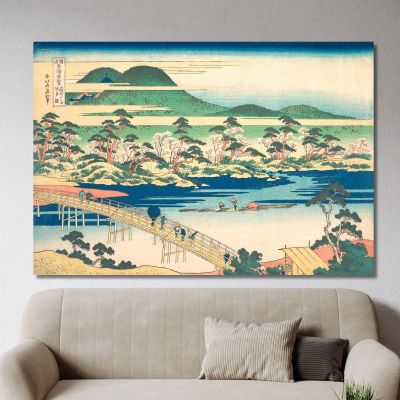 Togetsu Bridge At Arashiyama In Yamashiro katsushika hokusai khk94 canvas print 