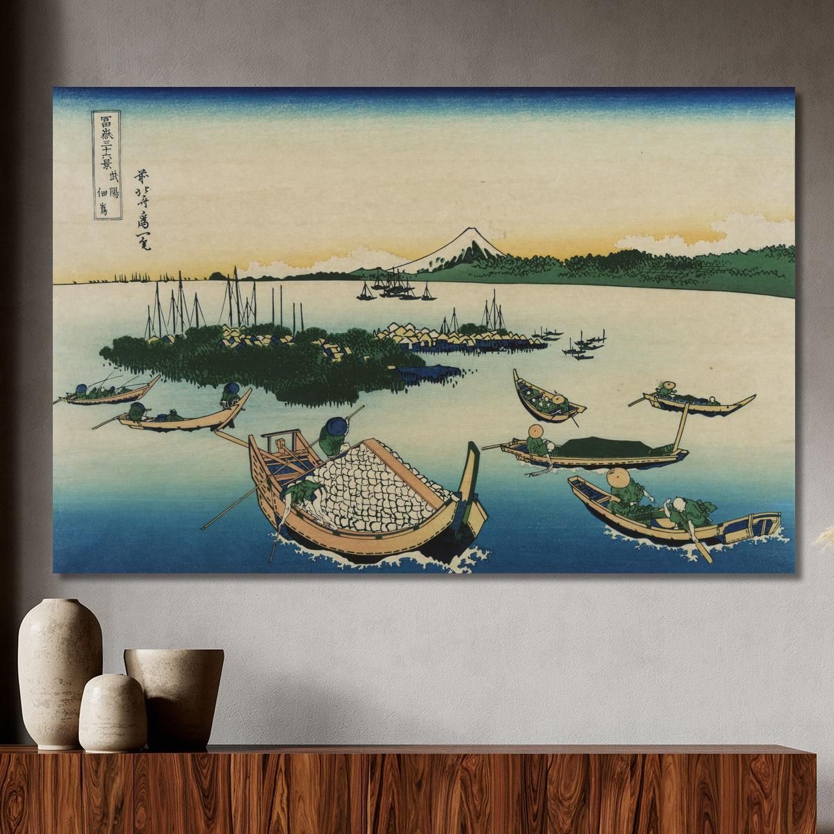 Tsukudajima In Musashi Province katsushika hokusai khk96 canvas print 