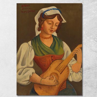 Girl With Mandolin After Gino Severini Mark Gertler mgr7 canvas print 