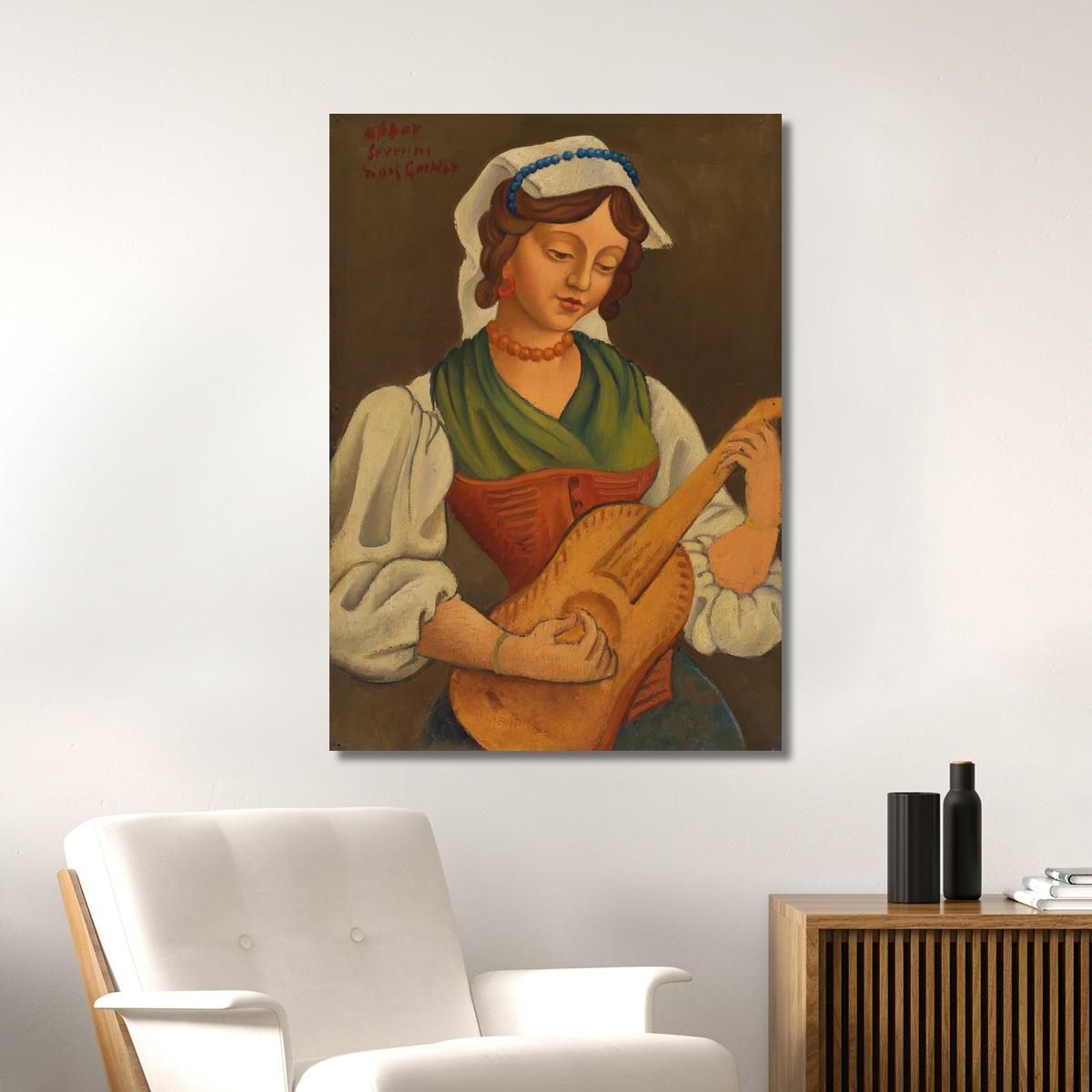 Girl With Mandolin After Gino Severini Mark Gertler mgr7 canvas print 