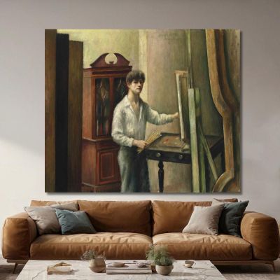 The Artist In His Studio Mark Gertler mgr31 canvas print 
