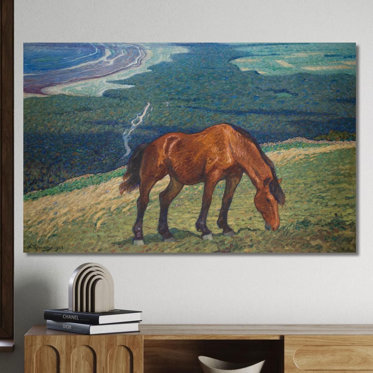 Grazing Horse Nils Kreuger nkr20 canvas print 