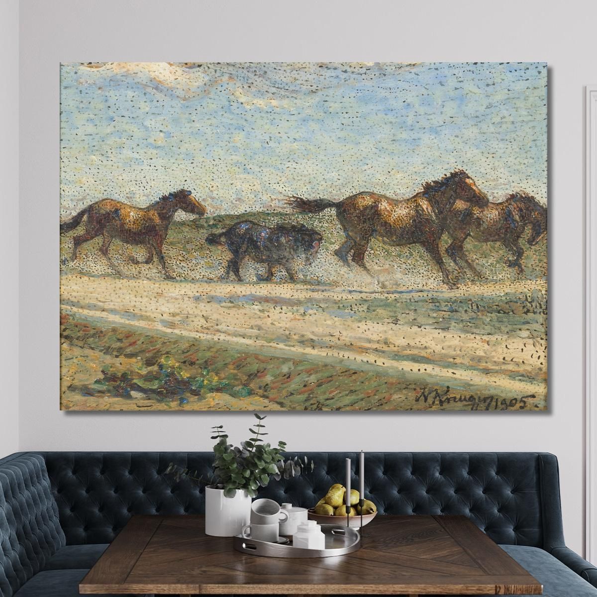 Horses At Large Nils Kreuger nkr26 canvas print 