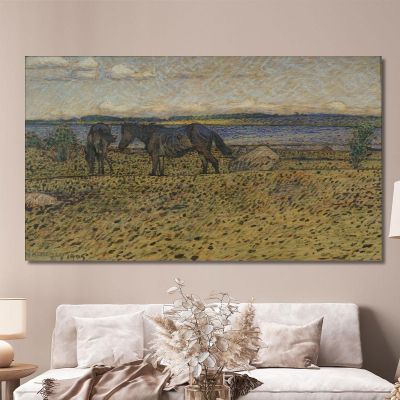 Horses At The Beach Nils Kreuger nkr27 canvas print 