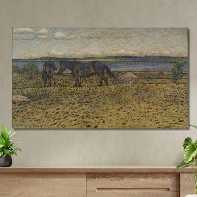 Horses At The Beach Nils Kreuger nkr27 canvas print 