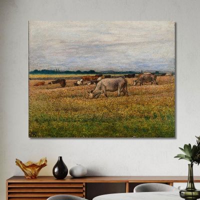 Landscape With Cows Nils Kreuger nkr34 canvas print 