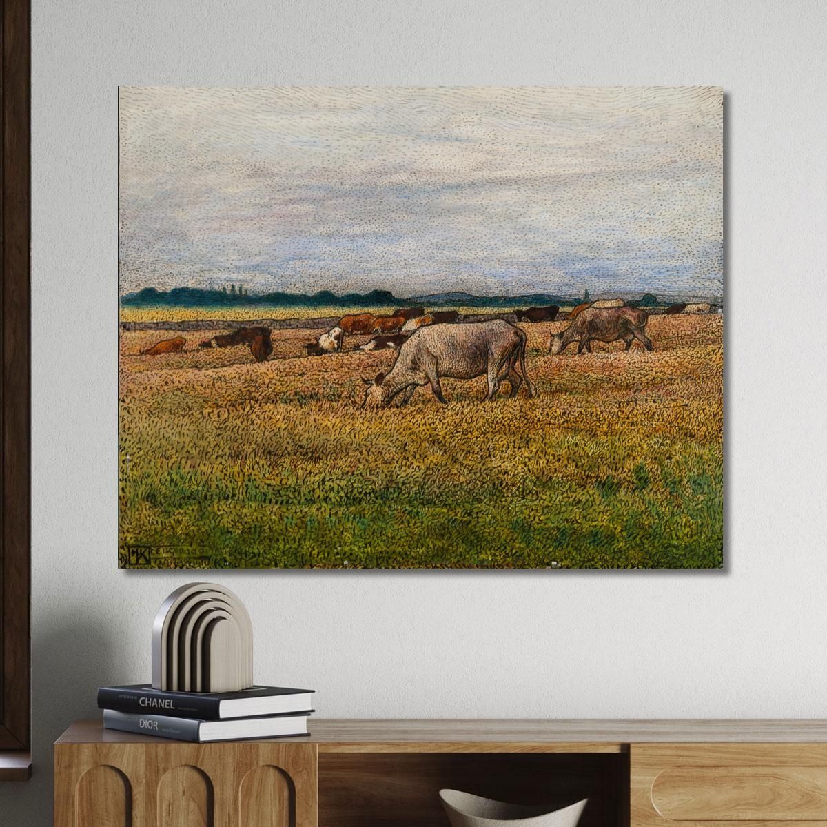 Landscape With Cows Nils Kreuger nkr34 canvas print 