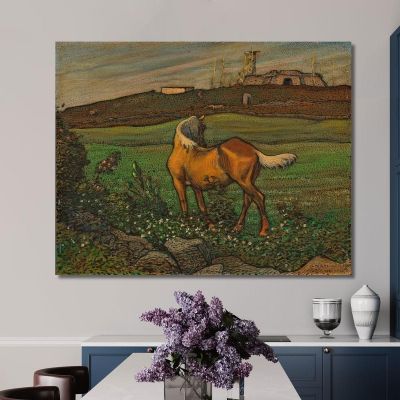 Yellow Horse Nils Kreuger nkr61 canvas print 