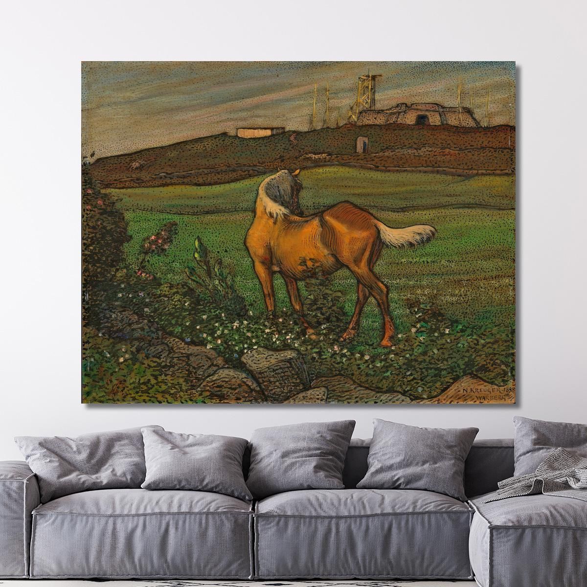 Yellow Horse Nils Kreuger nkr61 canvas print 