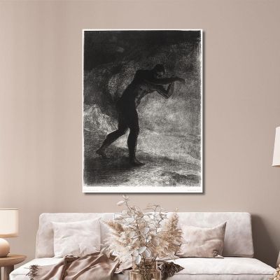 And Man Appeared Questioning The Earth From Which He Emerged And Which Attracts Him He Mad Odilon Redon ord5 canvas print 