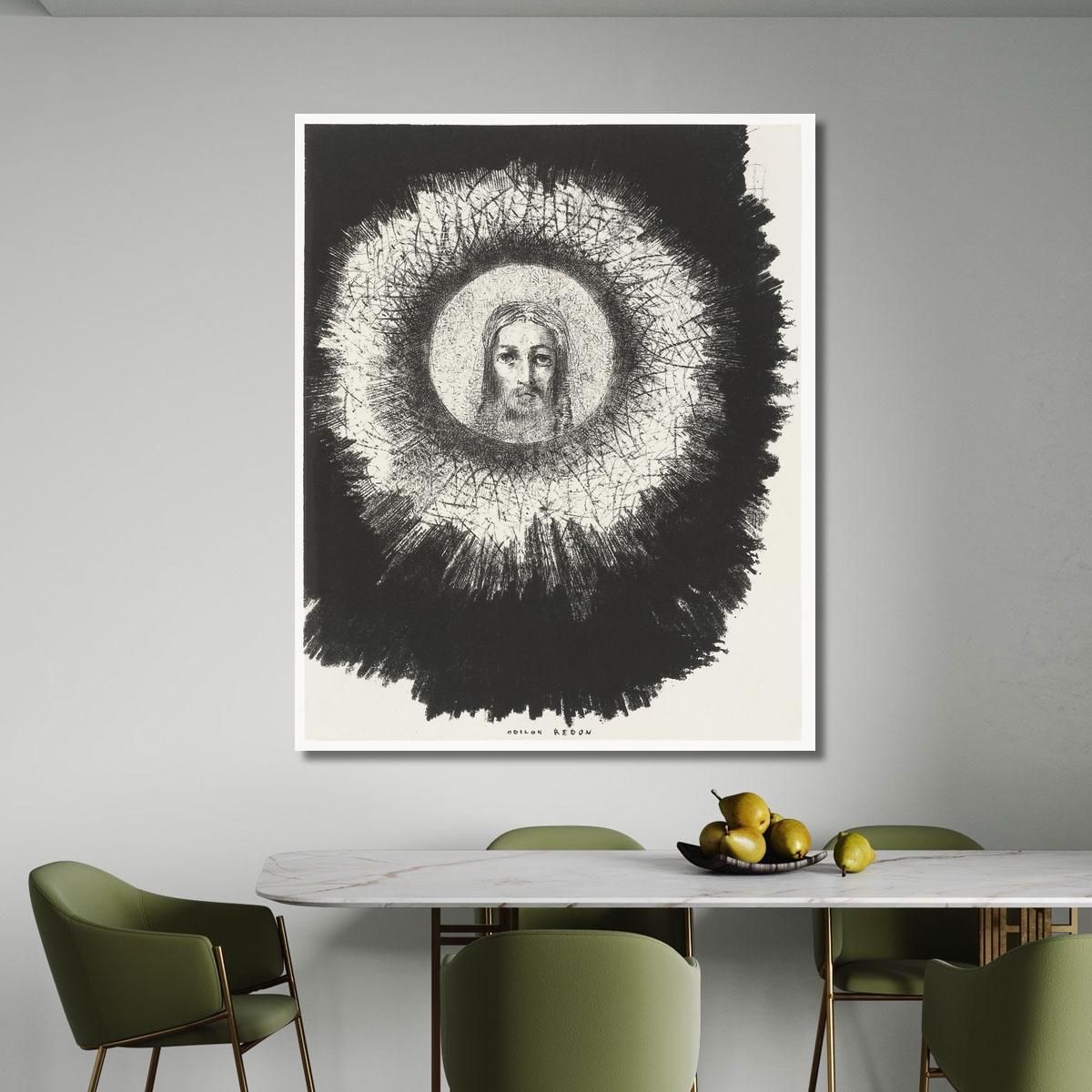 And The Face Of Christ Shone In The Disk Of The Sun Odilon Redon ord6 canvas print 