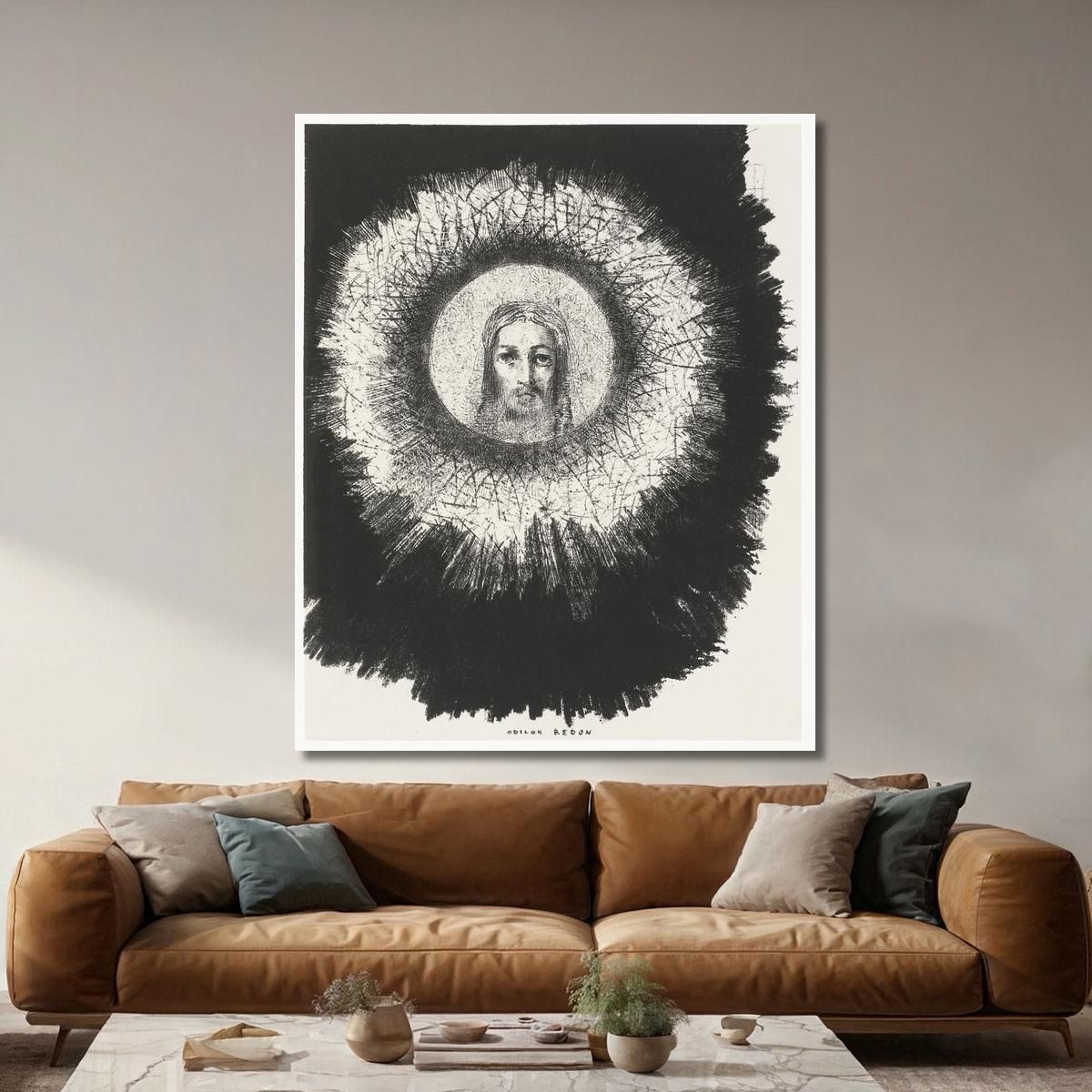 And The Face Of Christ Shone In The Disk Of The Sun Odilon Redon ord6 canvas print 
