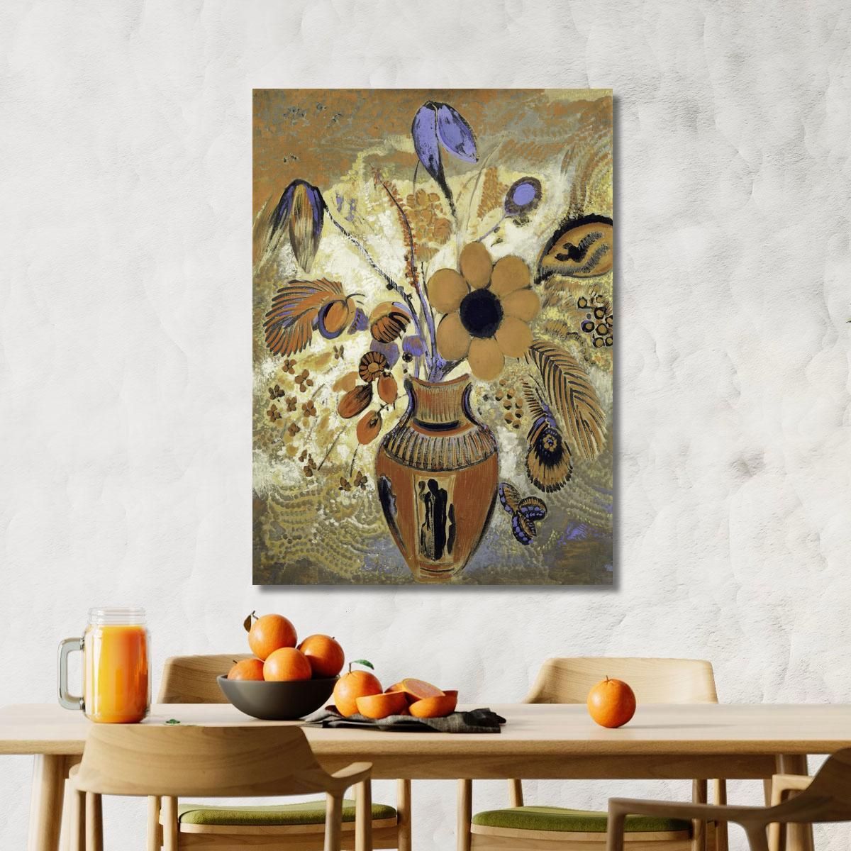 Etruscan Vase With Flowers Odilon Redon ord20 canvas print 