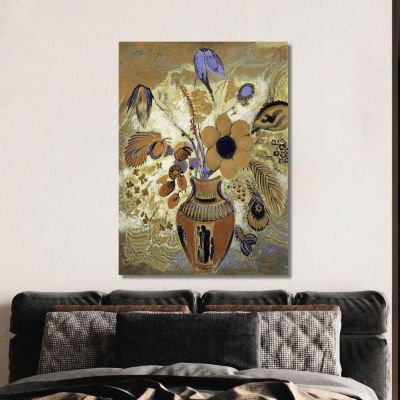 Etruscan Vase With Flowers Odilon Redon ord20 canvas print 