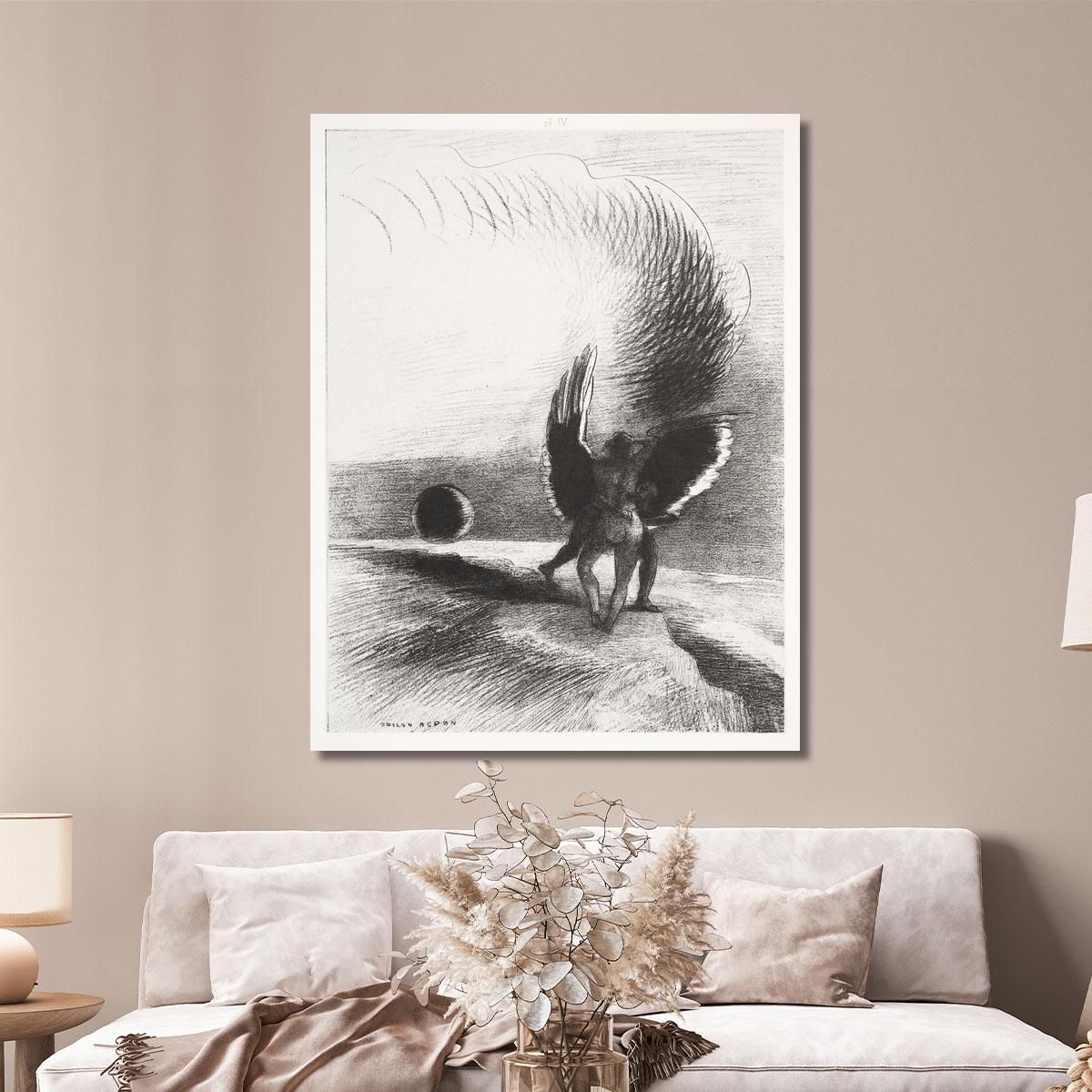 In The Shadow Of The Wing The Black Creature Bit Odilon Redon ord32 canvas print 