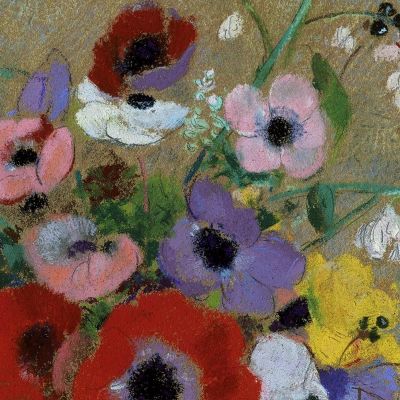 Large Green Vase With Mixed Flowers Odilon Redon ord36 canvas print