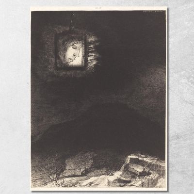 Precarious Glow A Head Suspended To Infinity Odilon Redon ord42 canvas print 