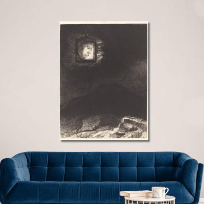 Precarious Glow A Head Suspended To Infinity Odilon Redon ord42 canvas print 