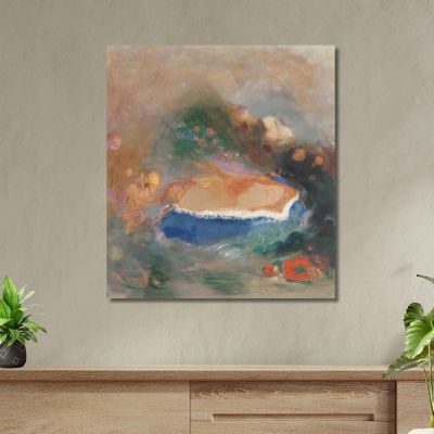 Ophelia With A Blue Wimple In The Water Odilon Redon ord49 canvas print 