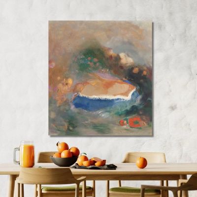 Ophelia With A Blue Wimple In The Water Odilon Redon ord49 canvas print 