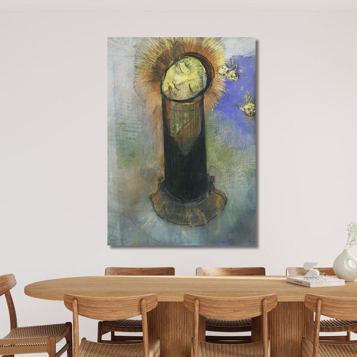 The Head Of John The Baptist On A Pillar By Odilon Redon Odilon Redon ord74 canvas print 