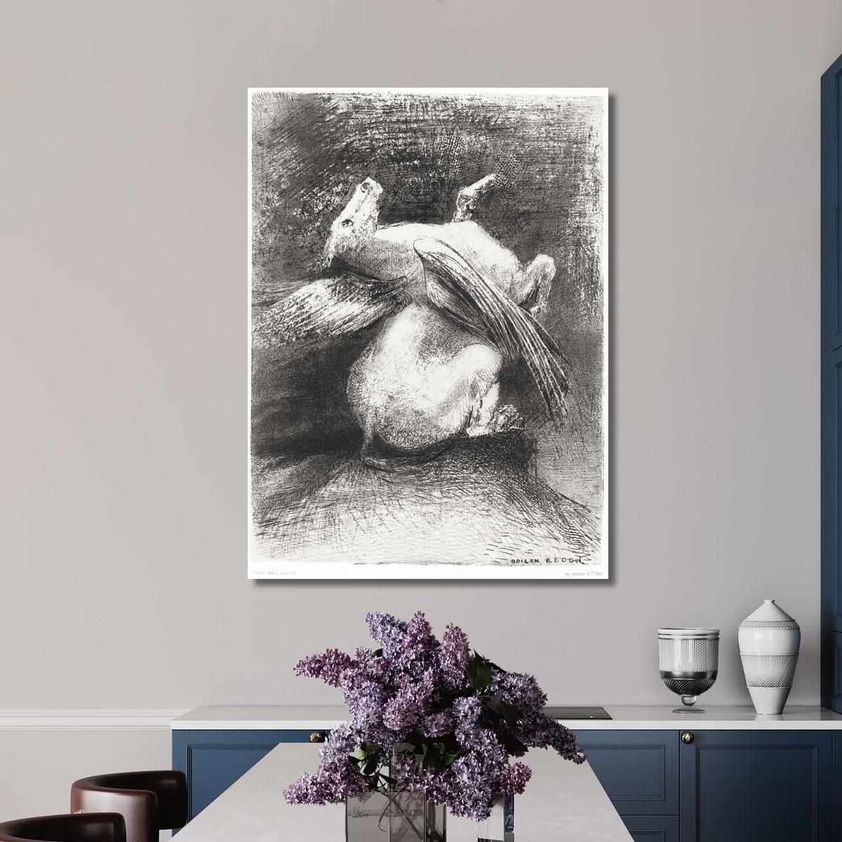 The Impotent Wing Did Not Lift The Animal Into That Black Space Odilon Redon ord75 canvas print 