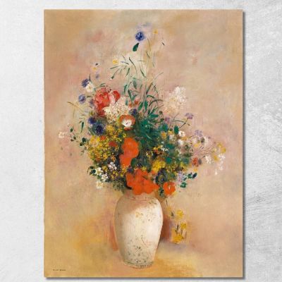 Vase Of Flowers Pink Background Odilon Redon ord85 canvas print 