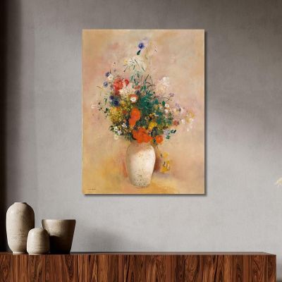 Vase Of Flowers Pink Background Odilon Redon ord85 canvas print 