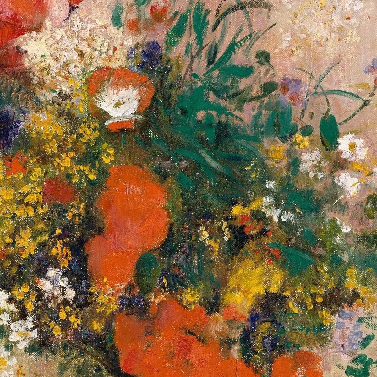 Vase Of Flowers Pink Background Odilon Redon ord85 canvas print