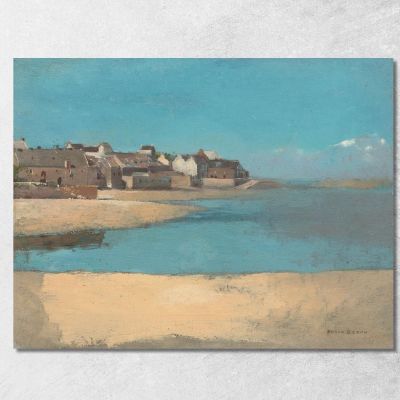 Village By The Sea In Brittany Odilon Redon ord90 canvas print 