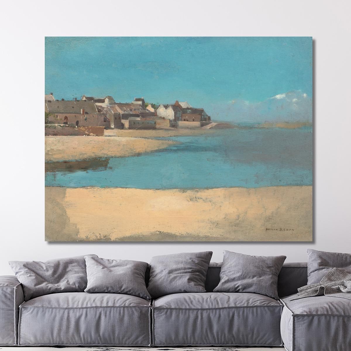 Village By The Sea In Brittany Odilon Redon ord90 canvas print 