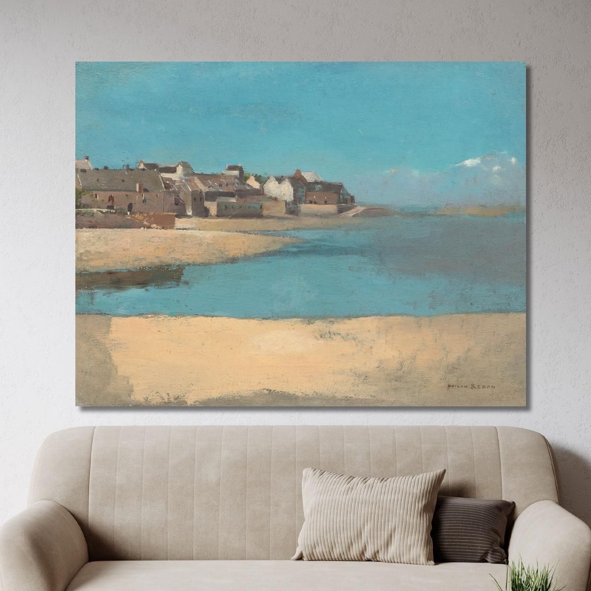 Village By The Sea In Brittany Odilon Redon ord90 canvas print 