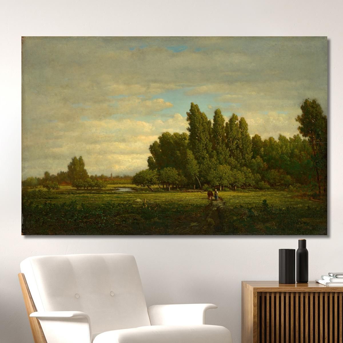 A Meadow Bordered By Trees Théodore Rousseau trs1 canvas print 