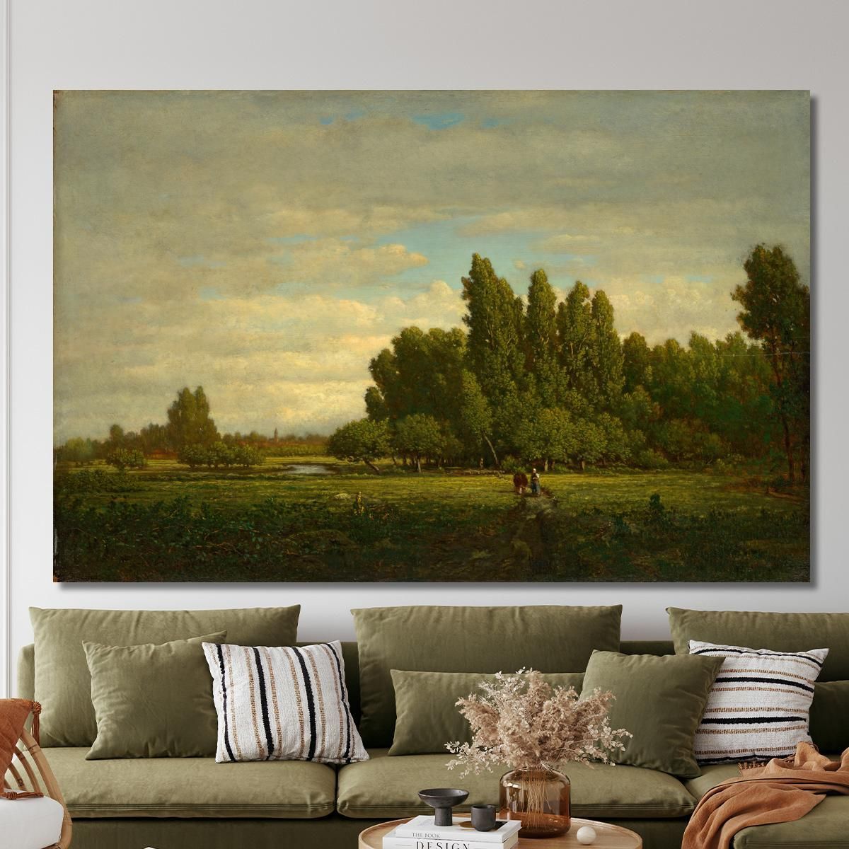 A Meadow Bordered By Trees Théodore Rousseau trs1 canvas print 