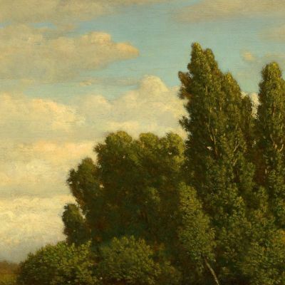 A Meadow Bordered By Trees Théodore Rousseau trs1 canvas print