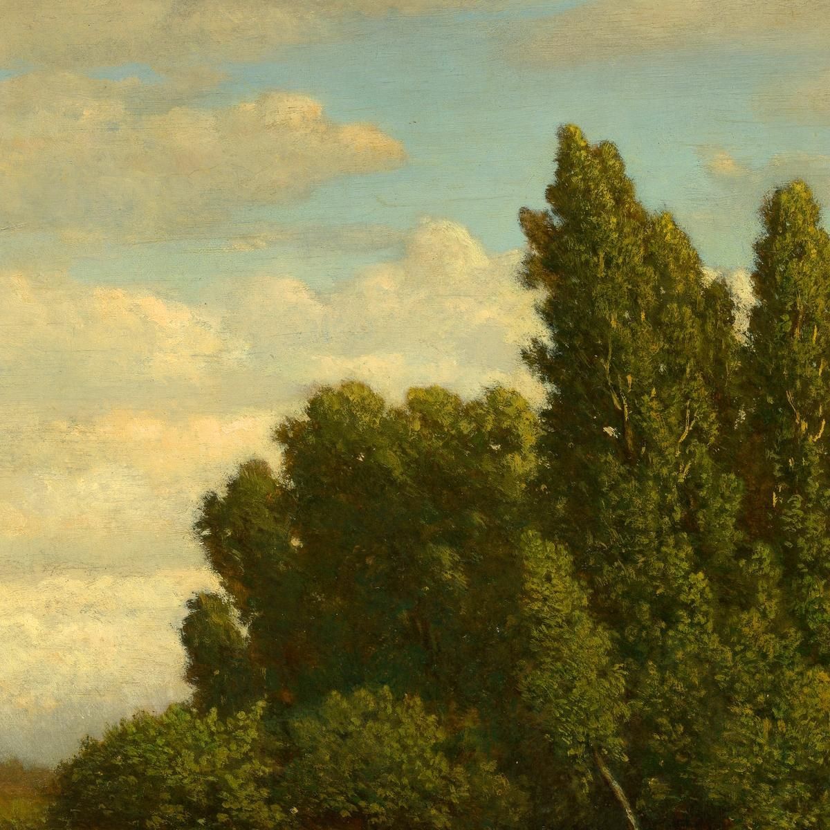 A Meadow Bordered By Trees Théodore Rousseau trs1 canvas print