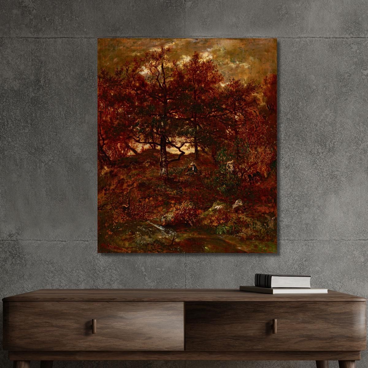 Autumn At St. Jean De Paris Forest Of Fontainebleau Théodore Rousseau trs8 canvas print 