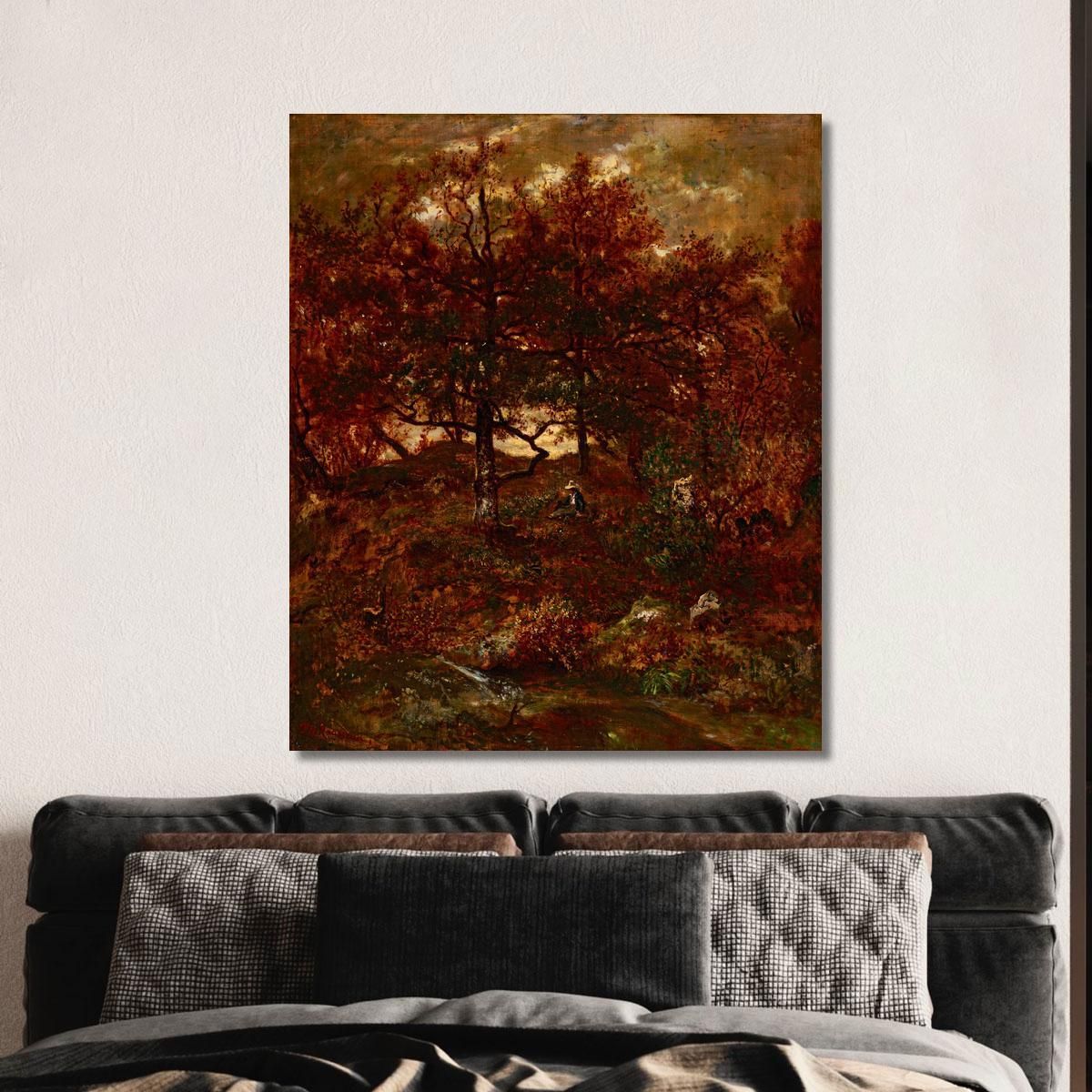 Autumn At St. Jean De Paris Forest Of Fontainebleau Théodore Rousseau trs8 canvas print 