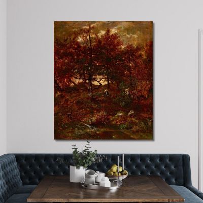 Autumn At St. Jean De Paris Forest Of Fontainebleau Théodore Rousseau trs8 canvas print 
