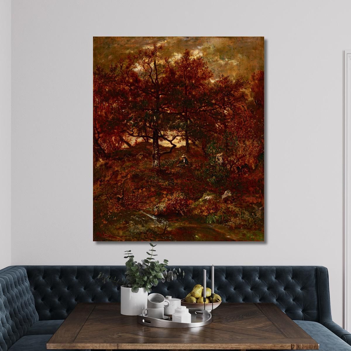 Autumn At St. Jean De Paris Forest Of Fontainebleau Théodore Rousseau trs8 canvas print 