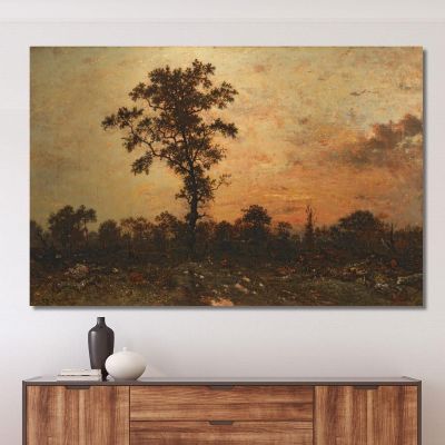 Edge Of The Forest Sun Setting Théodore Rousseau trs11 canvas print 