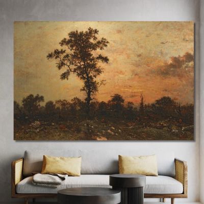 Edge Of The Forest Sun Setting Théodore Rousseau trs11 canvas print 