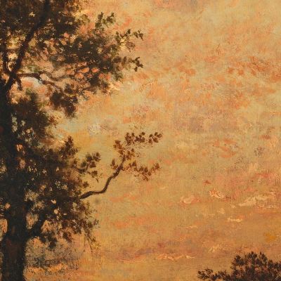 Edge Of The Forest Sun Setting Théodore Rousseau trs11 canvas print