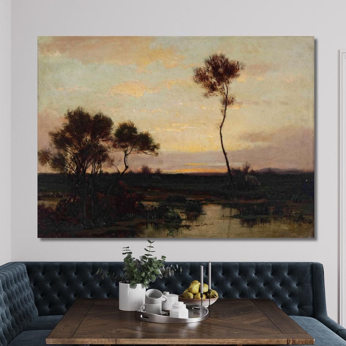 Lake Landscape Théodore Rousseau trs15 canvas print 