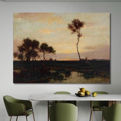 Lake Landscape Théodore Rousseau trs15 canvas print 