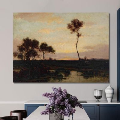 Lake Landscape Théodore Rousseau trs15 canvas print 